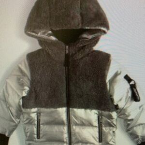 Gray and Silver Hooded Jacket